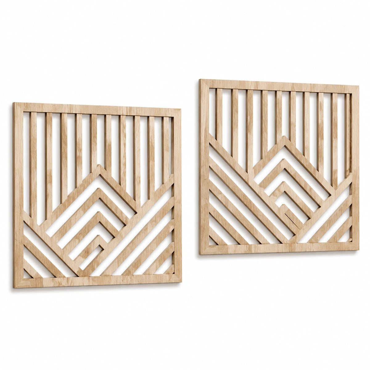 Décorations murales en bois 60 x 80 cm lot de 2 style géométrique