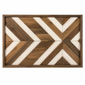 Décoration murale en bois 120 x 80 cm marron et blanc motif géométrique style rustique
