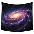 Tenture murale 150 cm x 150 cm en polyester noir violet motif galaxie décorative